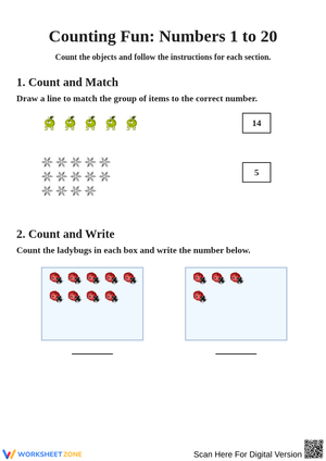 Counting Fun: Engaging Activities for Numbers 1 to 20
