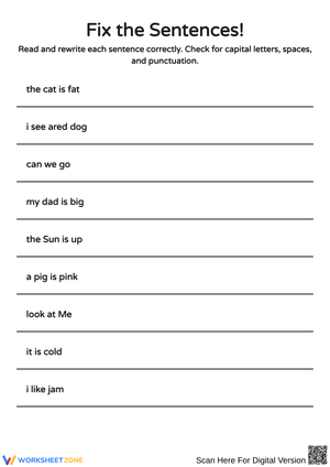 Fix the Sentences and Improve Writing Skills