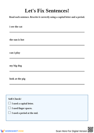 Fixing Sentences and Spacing Skills