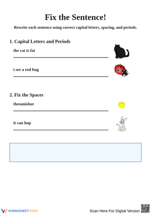 Fix the Sentences with Capitalization and Spelling