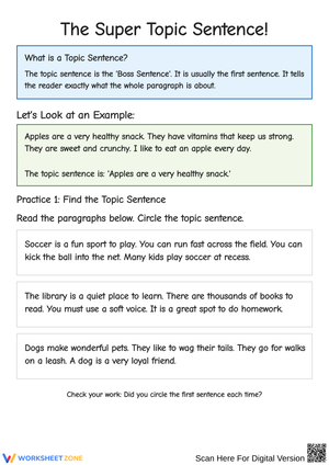 Mastering Topic Sentences with Engaging Activities