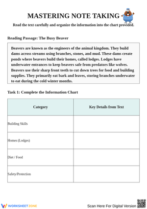 Mastering Note Taking Skills with Beavers and Mars