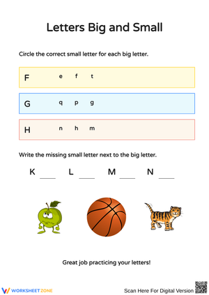 Matching Uppercase and Lowercase Letters