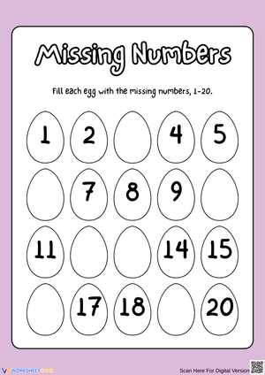 Missing Numbers Egg Activity for Kids