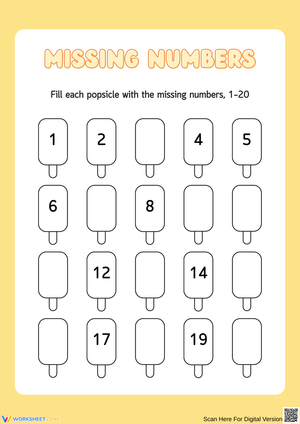 Missing Numbers Activity with Popsicles