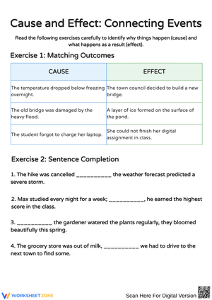 Understanding Cause and Effect Relationships