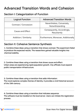 Mastering Advanced Transition Words for Cohesion