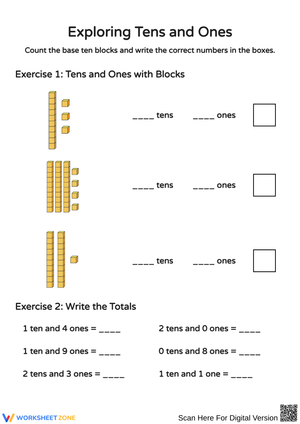 Exploring Tens and Ones with Base Ten Blocks