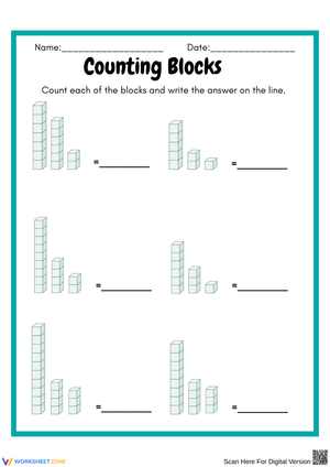 Counting Blocks Worksheet for Young Learners