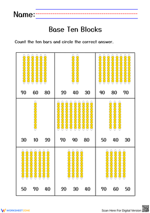 Counting with Base Ten Blocks Activities