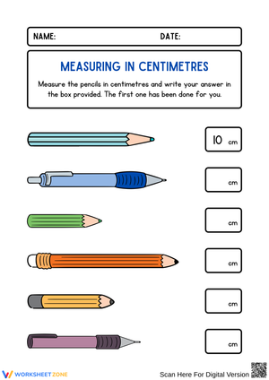 Measuring Pencils in Centimetres