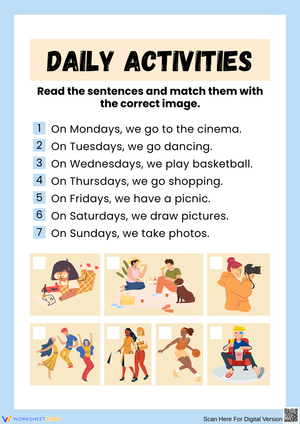 Story Sequencing: Daily Activities Worksheet