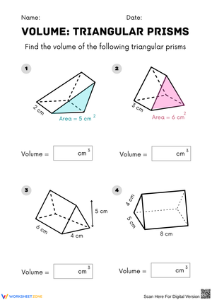 Calculate Volume of Triangular Prisms