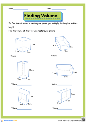 Finding Volume of Rectangular Prisms