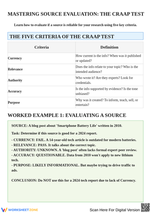 Mastering Source Evaluation Using The CRAAP Test