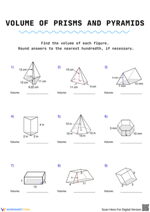 Calculating Volume of Prisms and Pyramids