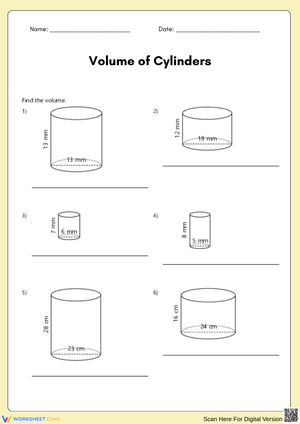 Calculating the Volume of Cylinders