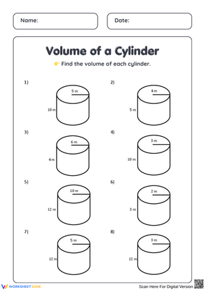 Calculate the Volume of Cylinders