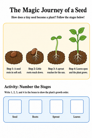 Seed Germination Worksheet | Grade K-2 Essential