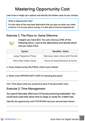 Mastering Opportunity Cost Activities