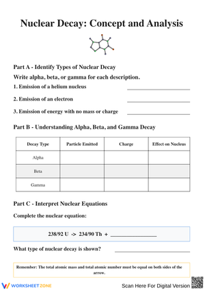 Nuclear Decay: Concept and Analysis Worksheet