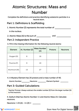 Understanding Atomic Structures: Mass and Number