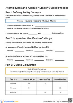 Understanding Atomic Mass and Atomic Number Exploration
