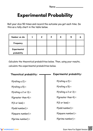 Exploring Experimental Probability with Dice Rolls