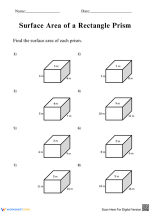 Calculating Surface Area of Rectangular Prisms