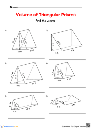 Calculating Volume of Triangular Prisms