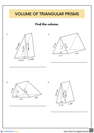 Calculate the Volume of Triangular Prisms