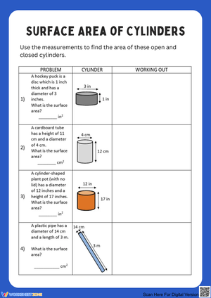 Calculate Surface Area of Cylinders