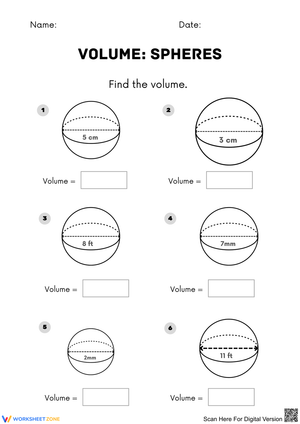 Calculate the Volume of Spheres