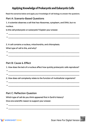 Applying Knowledge of Prokaryotic and Eukaryotic Cells