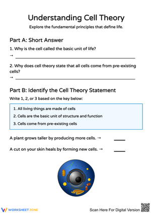 Understanding Cell Theory Worksheet