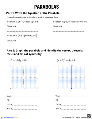 Exploring Parabolas: Writing and Graphing Equations
