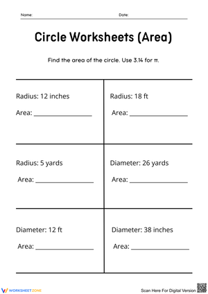 Calculate the Area of Circles with Engaging Worksheets