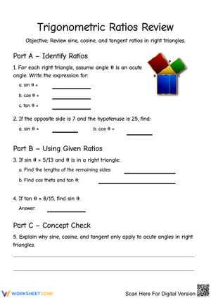 Trigonometric Ratios Review Worksheet