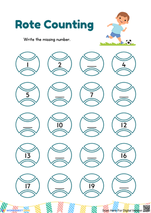 Rote Counting: Write the Missing Number Activity