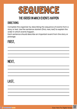 Event Sequence in Stories: First, Next, Last