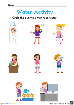 Circle the Water Activities Worksheet