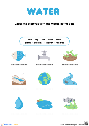 Labeling Water-Themed Images for Kids