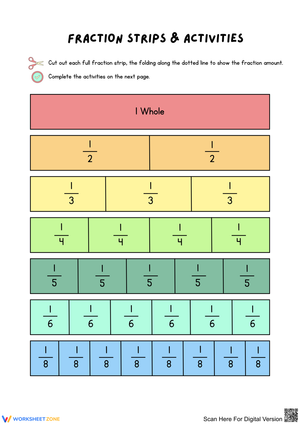 Understanding Fractions with Fraction Strips Activities