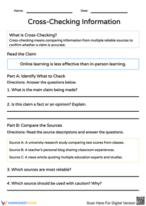 Cross-Checking Information and Source Reliability