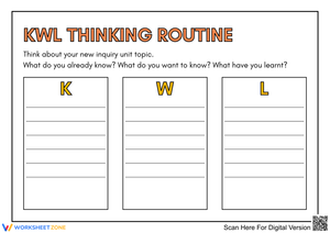 K-W-L Thinking Routine Worksheet