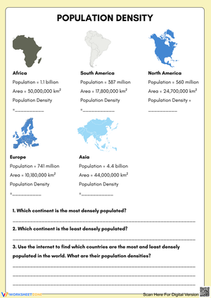 Understanding Population Density Across Continents