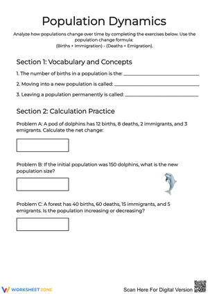 Population Dynamics Worksheet