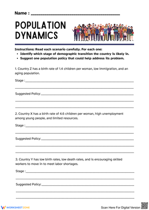 Understanding Population Dynamics Through Scenarios