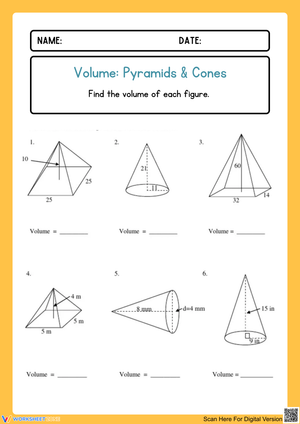Calculating Volume of Pyramids and Cones