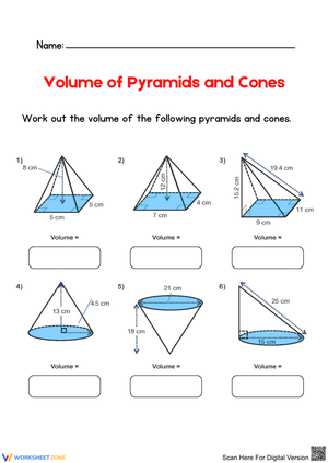 Calculating Volume of Pyramids and Cones